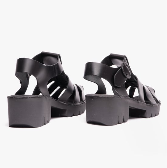 EMME511FLY Ladies Fisherman Sandals Black - Image 3