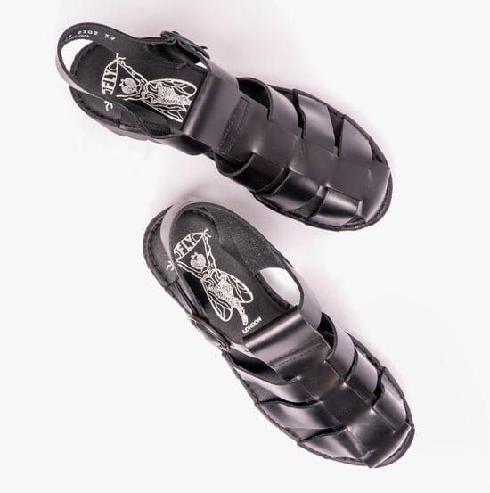 EMME511FLY Ladies Fisherman Sandals Black - Image 6
