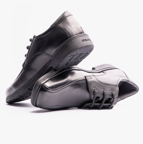 FEDERICO H Boys Leather School Shoes Black - Image 3