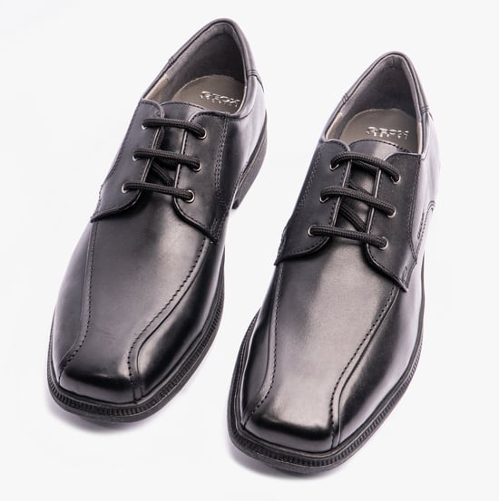 FEDERICO H Boys Leather School Shoes Black - Image 4