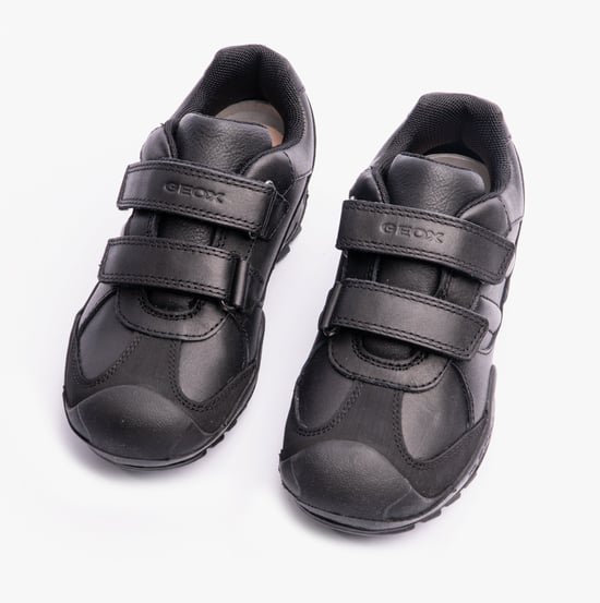 N.SAVAGE B B Boys Leather Touch Fasten School Shoes Black - Image 5