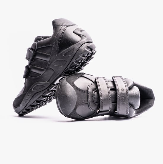 N.SAVAGE B B Boys Leather Touch Fasten School Shoes Black - Image 2