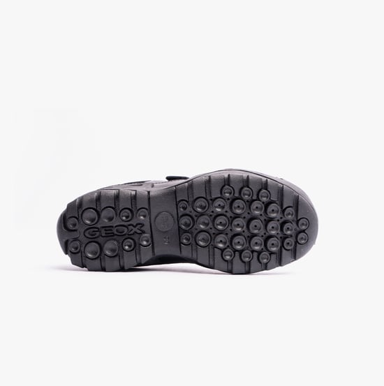 N.SAVAGE B B Boys Leather Touch Fasten School Shoes Black - Image 6