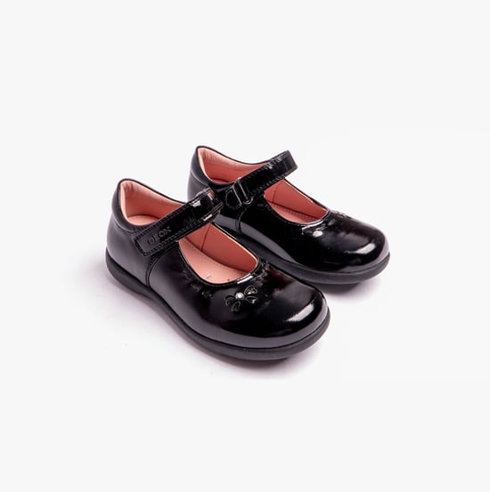 NAIMARA G A Girls Leather Touch Fasten School Shoes Patent Black - Image 6