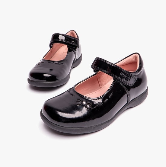 NAIMARA G A Girls Leather Touch Fasten School Shoes Patent Black - Image 5