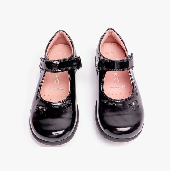 NAIMARA G A Girls Leather Touch Fasten School Shoes Patent Black - Image 4