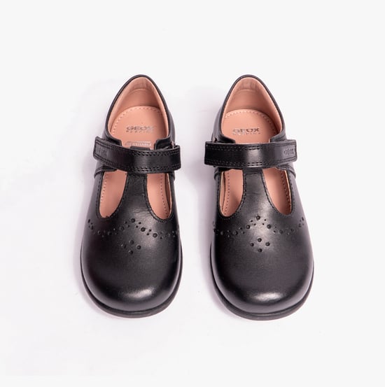 NAIMARA G B Girls Leather Touch Fasten School Shoes Black - Image 4