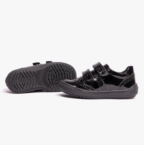 HADRIEL G G Girls Leather Touch Fasten School Shoes Patent Black - Image 6