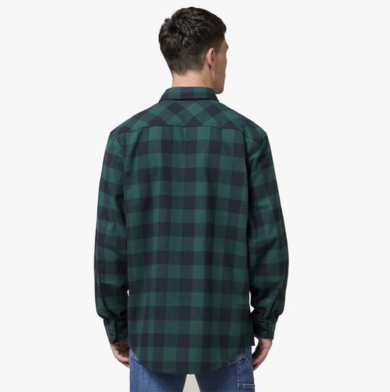 Hard Yakka LANGEA KORTE CHECK FLANELL Heren Overhemden Groen - Image 3