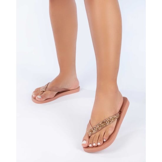 GLAM SPECIAL Womens Flip Flops Rose Gold Crystal - Image 2