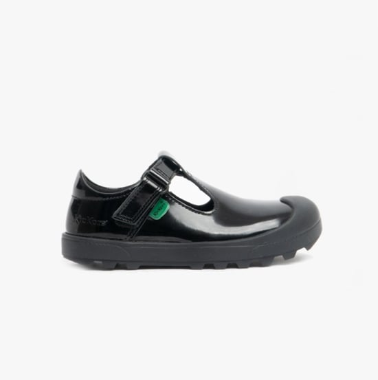 PLUNK MJ Girls Leather School Shoes Black - Image 1