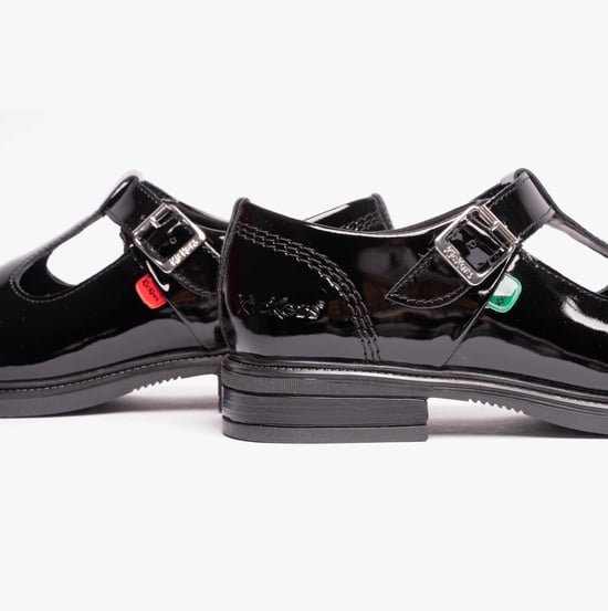 LACH T-BAR PATL JF Youth Womens School Shoes Black - Image 5