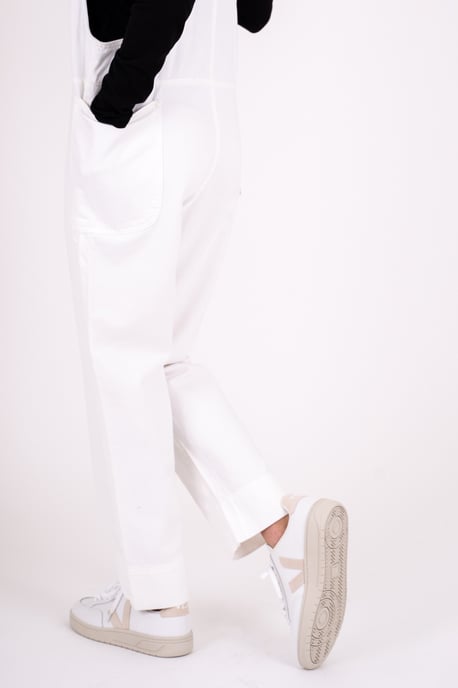 Ecru Organic Cotton Oversized Overall Dungarees - Image 3
