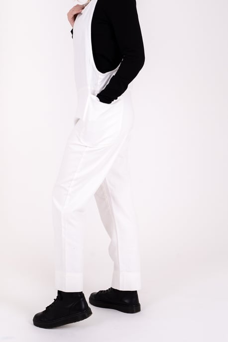 Ecru Organic Cotton Oversized Overall Dungarees - Image 5