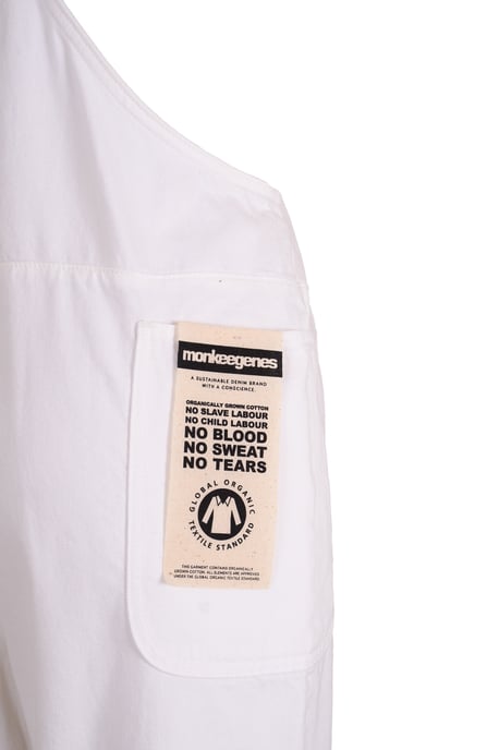 Ecru Organic Cotton Oversized Overall Dungarees - Image 6