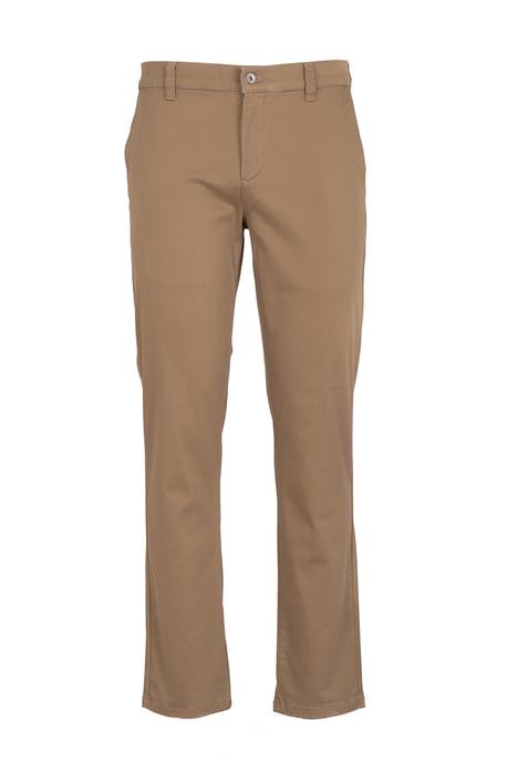 Beige Organic Cotton Blend Slim Fit Classic Chinos - Image 6