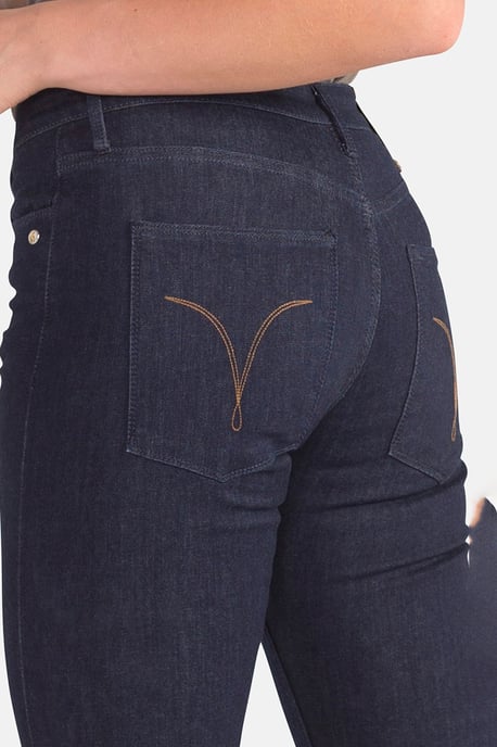 Dark Indigo Organic Cotton Super Skinny Mid-Rise Denim Jeans - Image 4