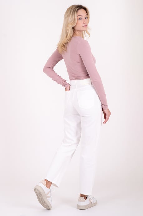 Ecru Organic Straight Leg Denim Jeans - Image 3