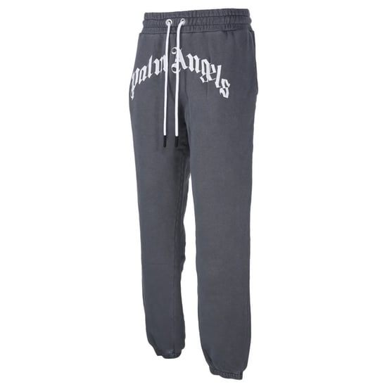 Palm Angels GD Currved Logo Washed Black Sweatpants - Image 3