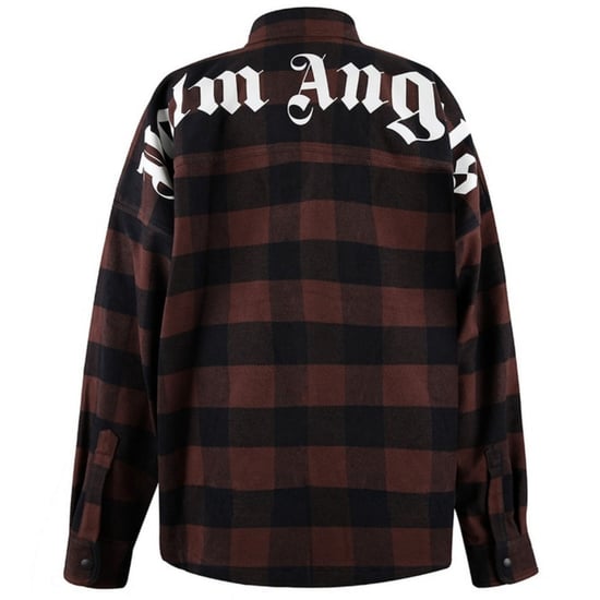 Palm Angels klassiek logo bruin flanellen overshirtjack - Image 2