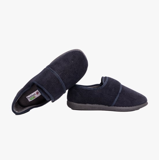 Padders OLIVER Mens Touch Fasten Full Slippers Navy - Image 3