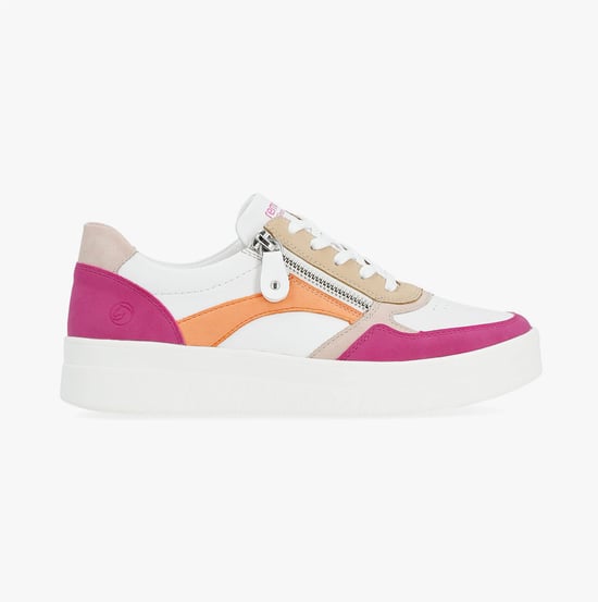 KENDRA Womens Trainers White/Fuschia - Image 1