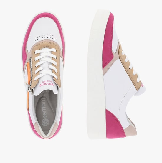 KENDRA Womens Trainers White/Fuschia - Image 6