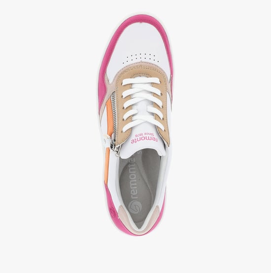 KENDRA Womens Trainers White/Fuschia - Image 5