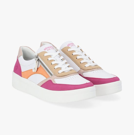 KENDRA Womens Trainers White/Fuschia - Image 2