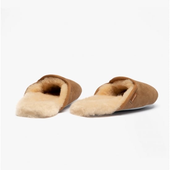 Shepherd CLEO Womens Sheepskin Mules Chestnut - Image 3