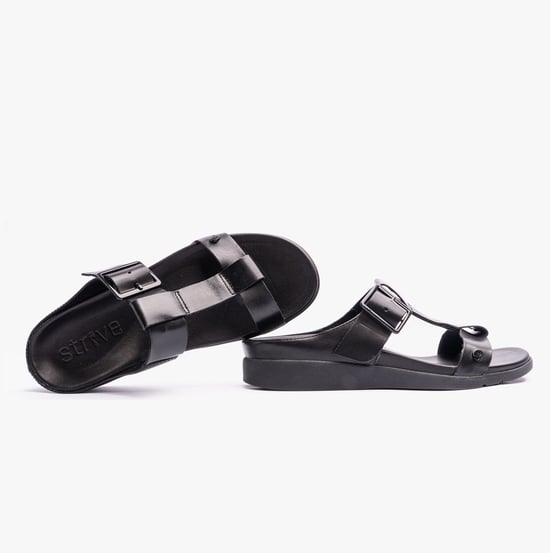 SANTORINI Ladies Sandals All Black - Image 4