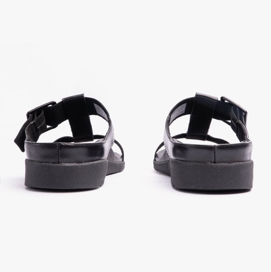 SANTORINI Ladies Sandals All Black - Image 2