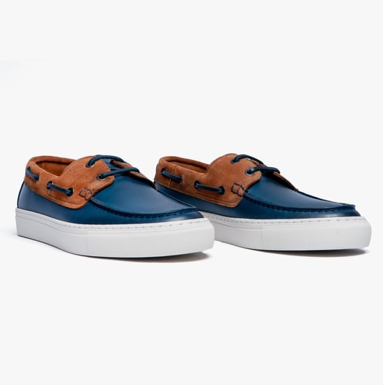 EUENB Mens Boat Shoes Navy - Image 5