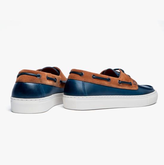 EUENB Mens Boat Shoes Navy - Image 6
