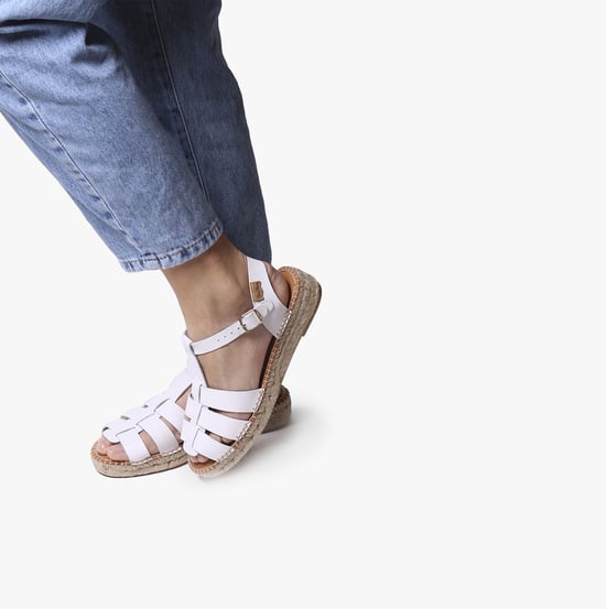EMMA Womens Espadrille Sandals White - Image 4
