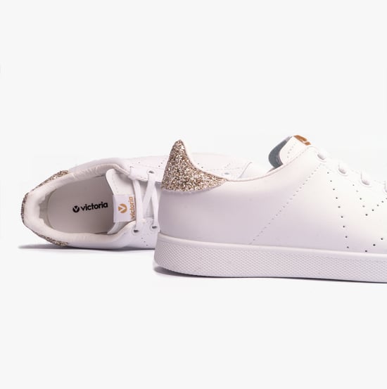 TENIS LEATHER & GLITTER Womens Trainers Cava - Image 3