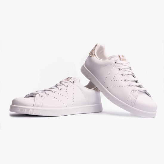 TENIS LEATHER & GLITTER Womens Trainers Cava - Image 2