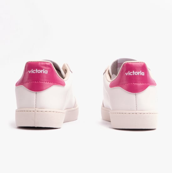 BERLIN FAUX LEATHER & SPLIT Womens Trainers Fucsia - Image 4