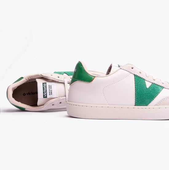 BERLIN FAUX LEATHER & SPLIT Womens Trainers Verde - Image 4