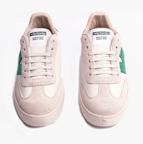 BERLIN FAUX LEATHER & SPLIT Womens Trainers Verde - Image 3