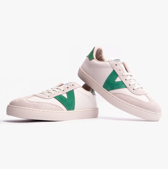 BERLIN FAUX LEATHER & SPLIT Womens Trainers Verde - Image 2