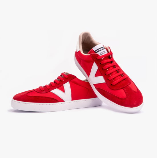 BERLIN SPLIT LEATHER & NYLON Womens Trainers Rojo - Image 4