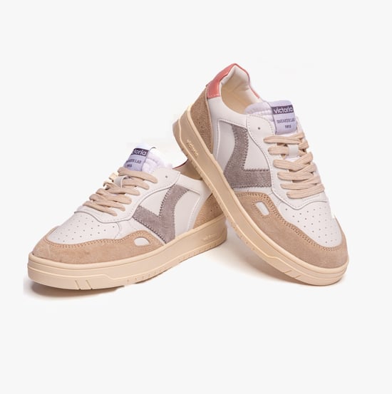 SEUL FAUX LEATHER & SPLIT Womens Trainers Rosa - Image 4
