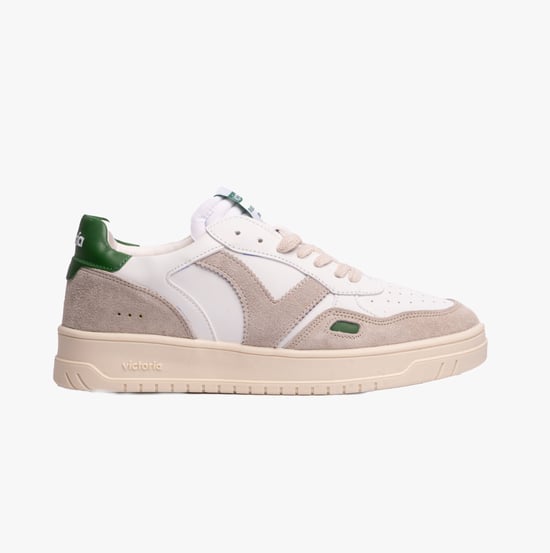 SEUL RETRO FAUX LEATHER & SPLIT Womens Trainers Verde - Image 1