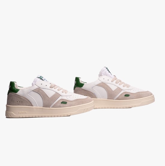 SEUL RETRO FAUX LEATHER & SPLIT Womens Trainers Verde - Image 2