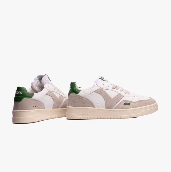 SEUL RETRO FAUX LEATHER & SPLIT Womens Trainers Verde - Image 4