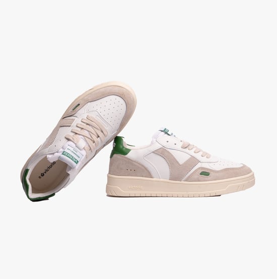 SEUL RETRO FAUX LEATHER & SPLIT Womens Trainers Verde - Image 3