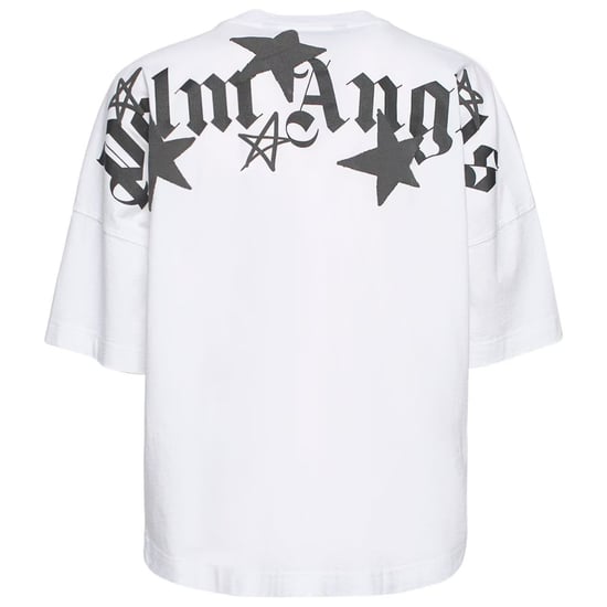 Palm Angels Shooting Stars Overlogo Oversize White T-Shirt - Image 2