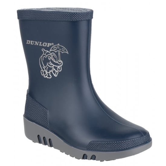 Dunlop MINI ELEPHANT Kids Wellington Boots Blue - Image 1