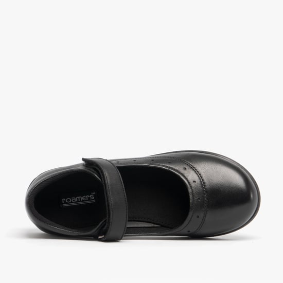 ELSA Girls Leather Touch Fasten Mary Jane Shoes Black - Image 4